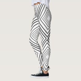 Schwarz-Weiß-Abstrakte Quadrate Leggings