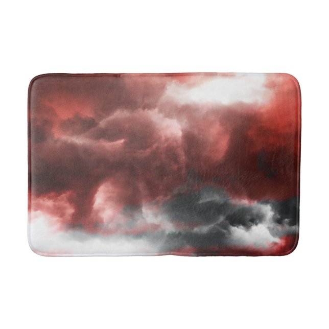 Schwarz-Weiß-abstrakte Wolken Badematte (Vorderseite)