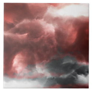 Schwarz-Weiß-abstrakte Wolken Fliese