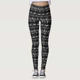 Schwarz-Weiß-Abstraktes Aztec-Arrow-Muster Leggings