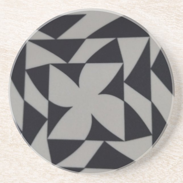 schwarz-weiß abstraktes Design Untersetzer (Vorne)