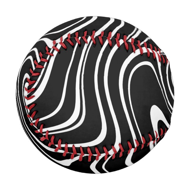 Schwarz-Weiß-Abstraktes Muster Baseball (Vorderseite Links)