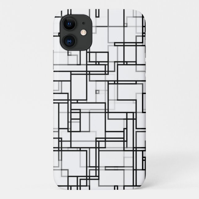 Schwarz-Weiß-Abstraktes Muster Case-Mate iPhone Hülle (Rückseite)