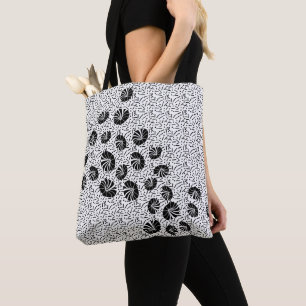 Schwarz-Weiß abstraktes Muster moderne Wandkunst Tasche