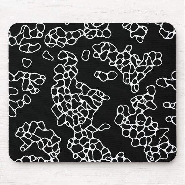 Schwarz-Weiß-Abstraktes Muster Mousepad (Vorne)