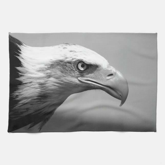 Schwarz-Weiß-Adler Handtuch (Horizontal)