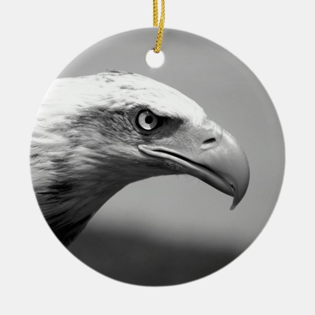 Schwarz-Weiß-Adler Keramik Ornament (Vorne)