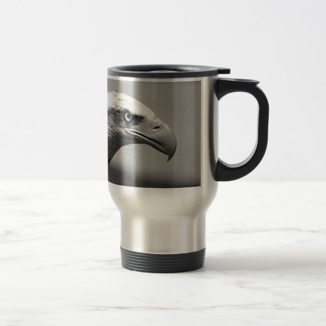 Schwarz-Weiß-Adler Reisebecher (Rechts)