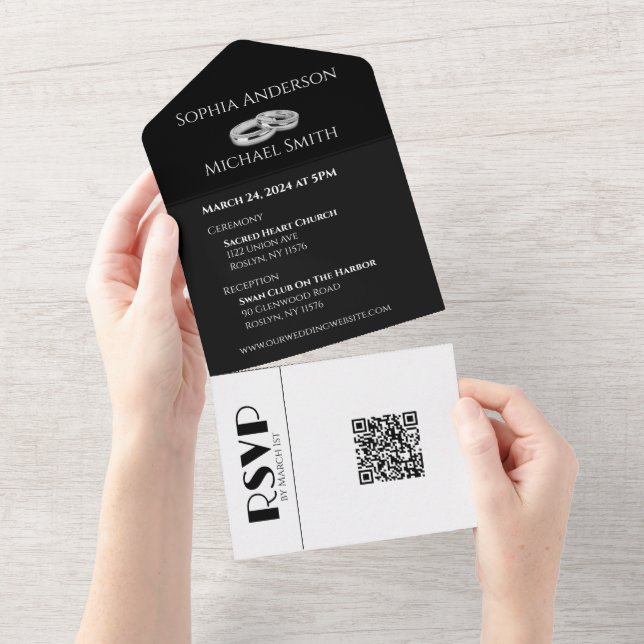 Schwarz-Weiß-Affäre: All In One Einladung (Abreißen)