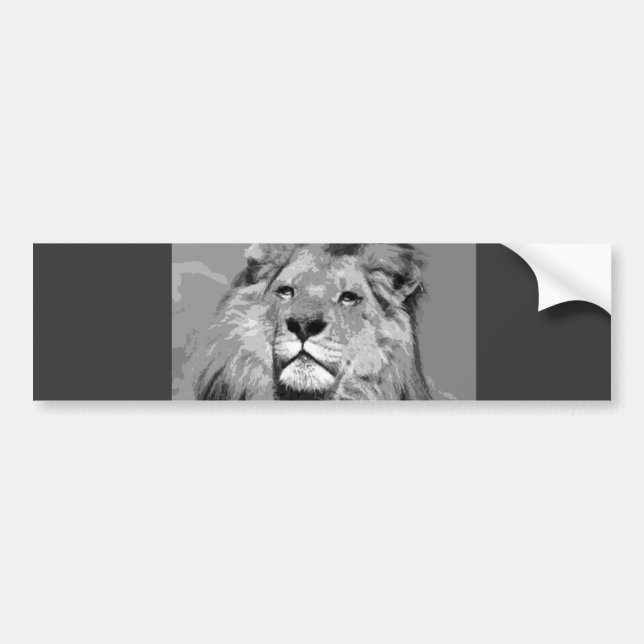 Schwarz-Weiß-Afrikanische Lion Autoaufkleber (Vorne)