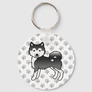Schwarz-Weiß-Alaskan-Malamute Niedliche Hunde und Schlüsselanhänger