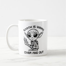 Schwarz-Weiß-Alien Kaffeetasse