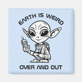 Schwarz-Weiß-Alien Magnet