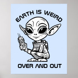 Schwarz-Weiß-Alien Poster