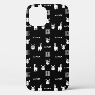 Schwarz-Weiß-Alpaca-iPhone 12 Hüllen von Wighar