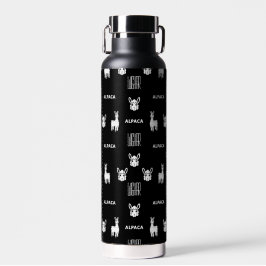Schwarz-Weiß-Alpaca-Wasserflasche von Wighi Trinkflasche