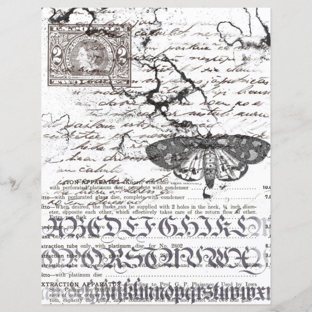 Schwarz-Weiß-Alphabet-Collage - Scrapbook Paper (Rückseite)