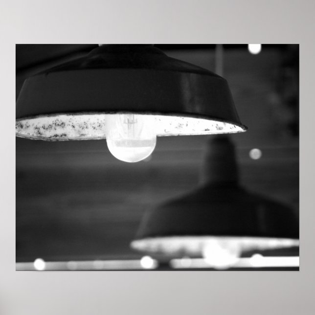 Schwarz & Weiß Alte, rostende Lichter mit 16x20 Poster (Vorne)