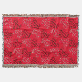 Schwarz-Weiß-Alternativherz-Linien auf Rot Decke