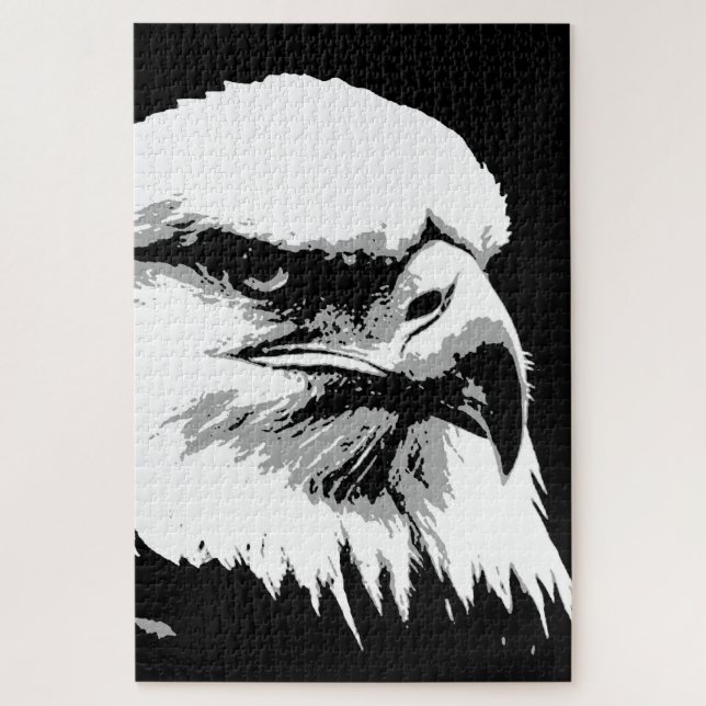 Schwarz-weiß American Bald Eagle Pop Art (Vertikal)