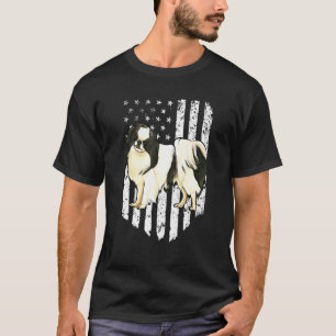 Schwarz-Weiß-Amerikanische Flagge Japanese Chin 4. T-Shirt