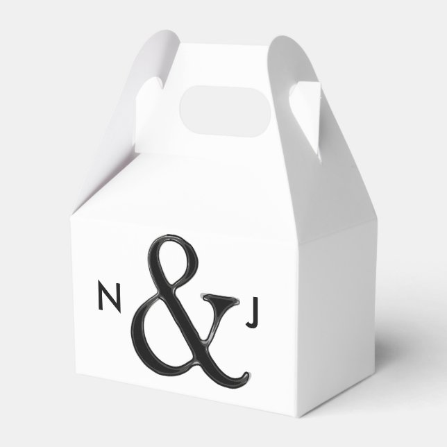 Schwarz & Weiß Ampersand Chic Custom Wedding Gefal Geschenkschachtel (Vorderseite)
