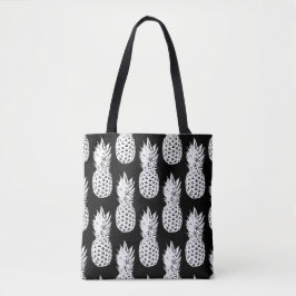 Schwarz-Weiß-Ananas-Fruchtmuster-Totbeutel Tasche