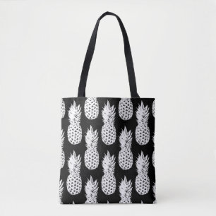 Schwarz-Weiß-Ananas-Fruchtmuster-Totbeutel Tasche