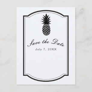 Schwarz-Weiß-Ananas Save the Date Ankündigungspostkarte
