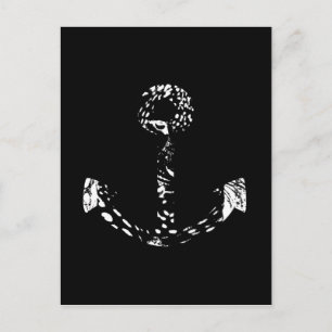 Schwarz-Weiß Anchor Kunst und Kunst Postkarte