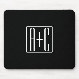 Schwarz & Weiß Anfangsbuchstaben von Paaren Mousepad