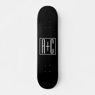 Schwarz & Weiß Anfangsbuchstaben von Paaren Skateboard