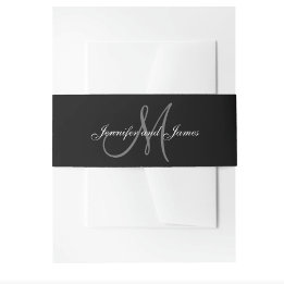 Schwarz-Weiß-Angelegenheit | Hochzeits-Bauchtuch Einladungsbanderole