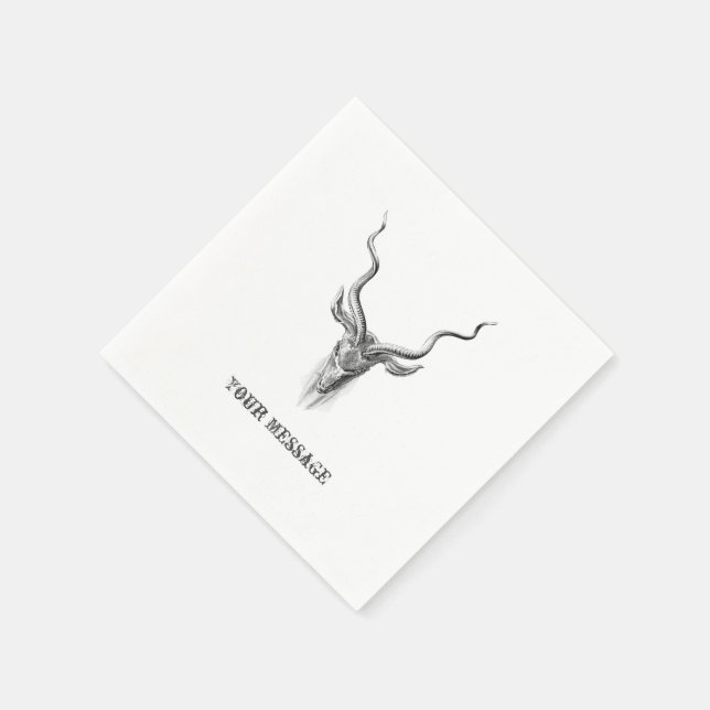Schwarz-Weiß-Antilope Horn Serviette (Ecke)
