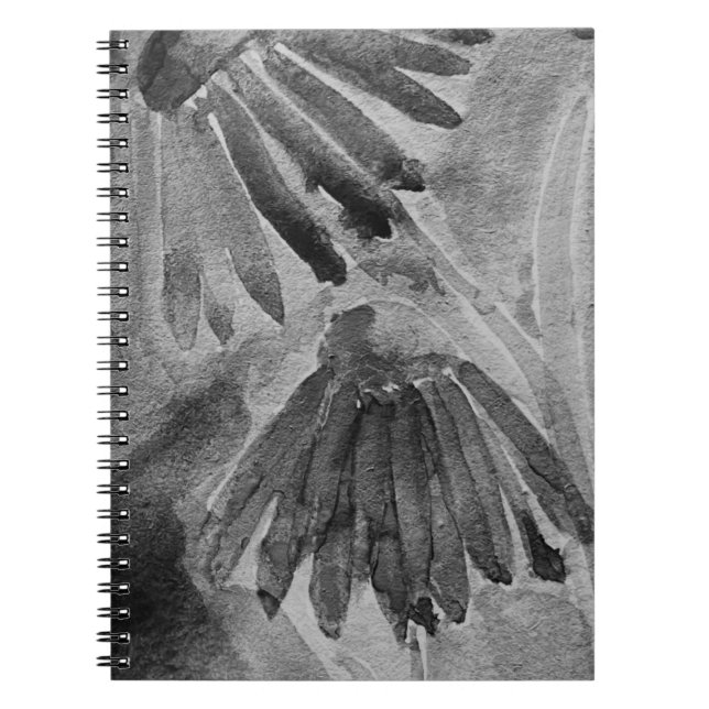 Schwarz-Weiß-Aquarellblumen Notizblock (Vorderseite)