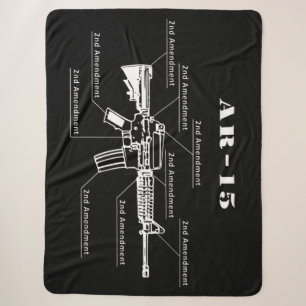 Schwarz-Weiß-AR-15-Teile-Kennzeichnung Sherpadecke