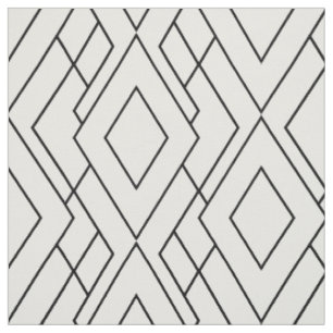 Schwarz-Weiß-Art Deco Diamant-Muster Stoff