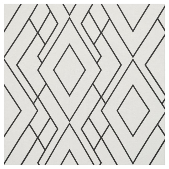 Schwarz-Weiß-Art Deco Diamant-Muster Stoff (Muster)