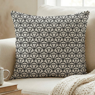 Schwarz-weiß Art Deco geometrisches Muster Kissen