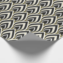 Schwarz-weiß Art Deco-Geschenkpapier