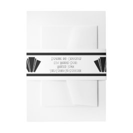 Schwarz-Weiß-Art-Déco-Hochzeit Einladungsbanderole