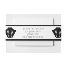 Schwarz-Weiß-Art-Déco-Hochzeit Einladungsbanderole