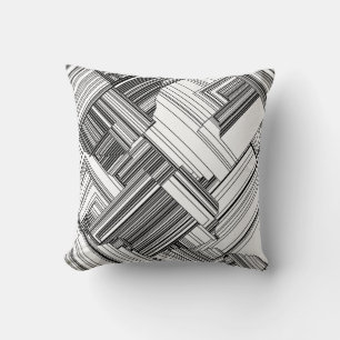 Schwarz-Weiß-Art-Deco Kissen