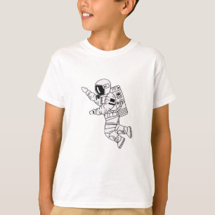 Schwarz-Weiß-Astronauten-Teenager T-Shirt