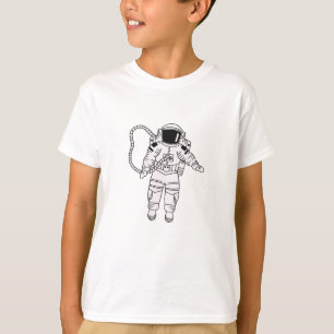 Schwarz-Weiß-Astronauten-Teenager T-Shirt