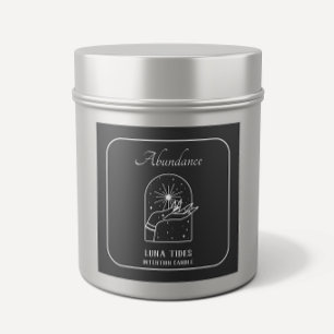 Schwarz-Weiß-Auflage-Candle-Label Quadratischer Aufkleber