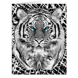 Schwarz-Weiß-Augen-Tiger-Design
