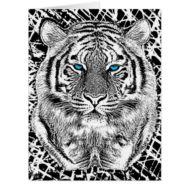 Schwarz-Weiß-Augen-Tiger-Design (Vorderseite)