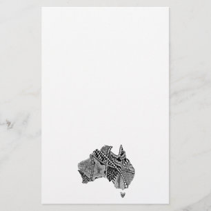 Schwarz-Weiß-Australien Karte Kunst Original