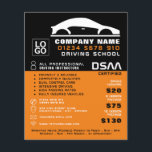 Schwarz-Weiß-Auto-Logo, Fahrschule, Lehrer Flyer<br><div class="desc">Schwarz-Weiß-Auto-Logo,  Fahrschule,  Instruktorwerbung Flyer durch den Business Card Store.</div>